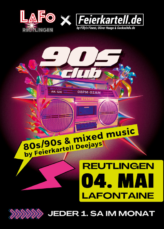 90s Club Party | Reutlingen | Club La Fontaine
